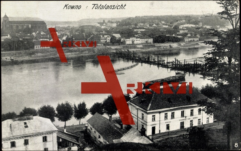 Kowno Litauen, Blick auf den Ort, Hafen, Häuser