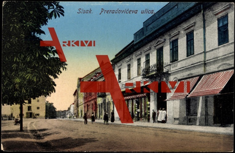 Sisak Kroatien, Preradoviceva Straße, Passanten
