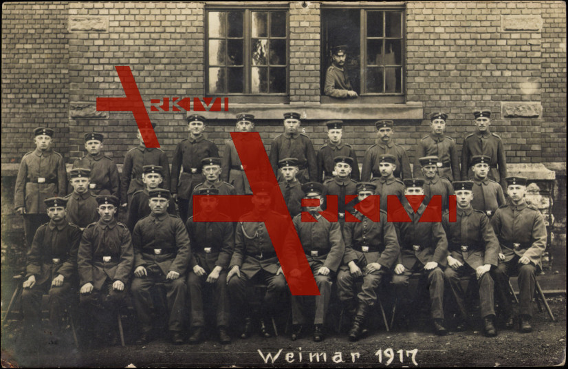 Weimar, Erinnerungsfoto von Soldaten, Uniform