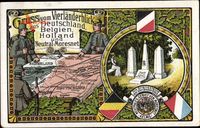 Vierländerblick, Deutschland, Belgien, Holland, Neutral Moresnet, Grenzsteine