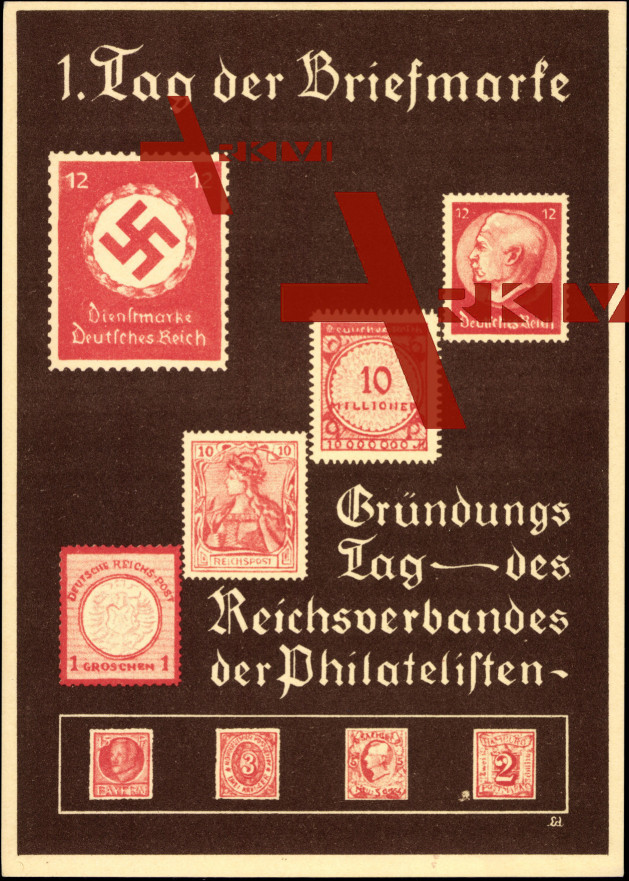 Briefmarken Ak Deutsches Reich, Tag der Briefmarke, HK