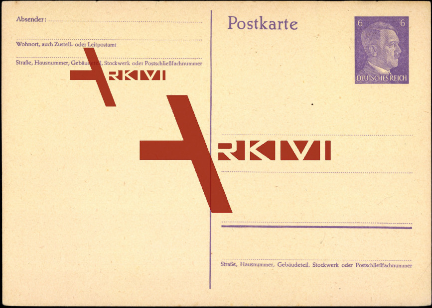 Ganzsachen Deutsches Reich, Briefmarke Hitler,6 Rpfg