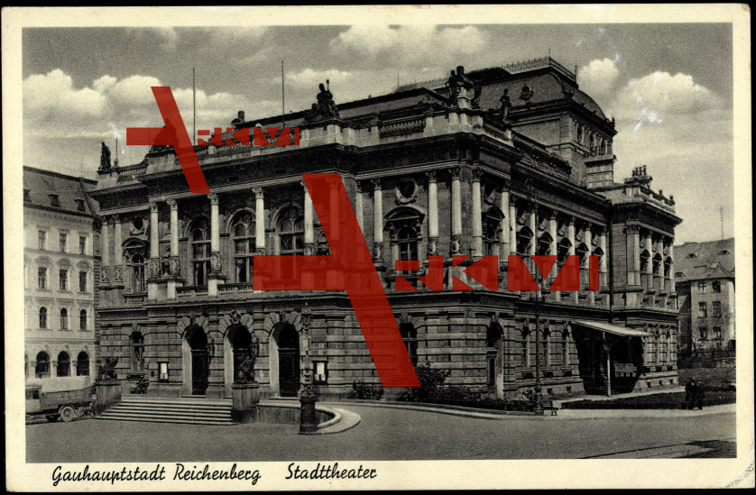 Reichenberg, Partie am Stadttheater, Vorderansicht