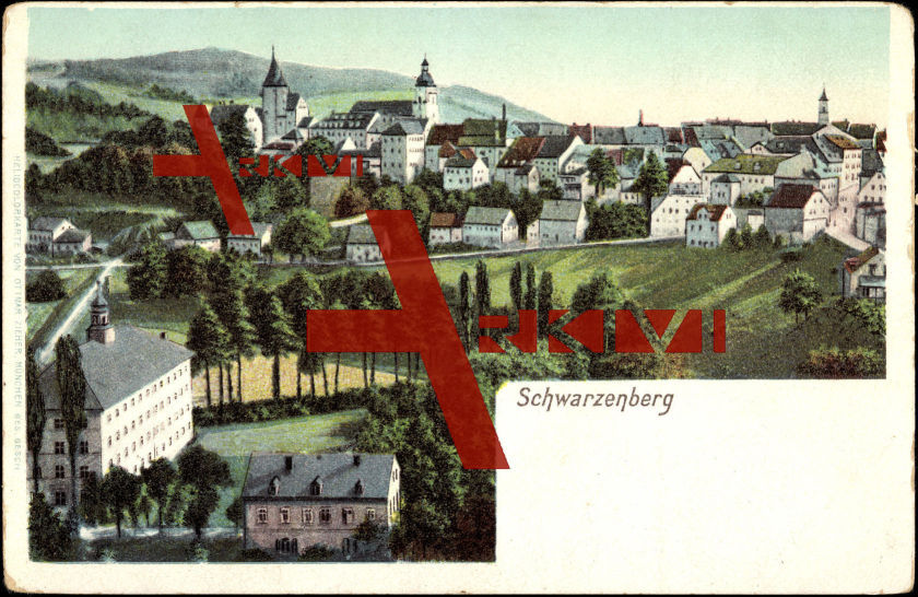Schwarzenberg Erzgebirge, Teilansicht der Ortschaft