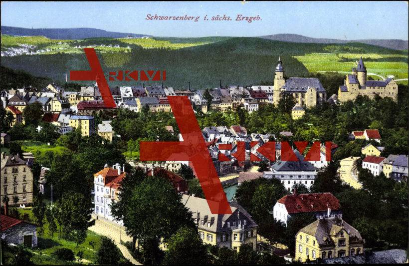 Schwarzenberg Erzgebirge, Blick auf Ort und Umgebung