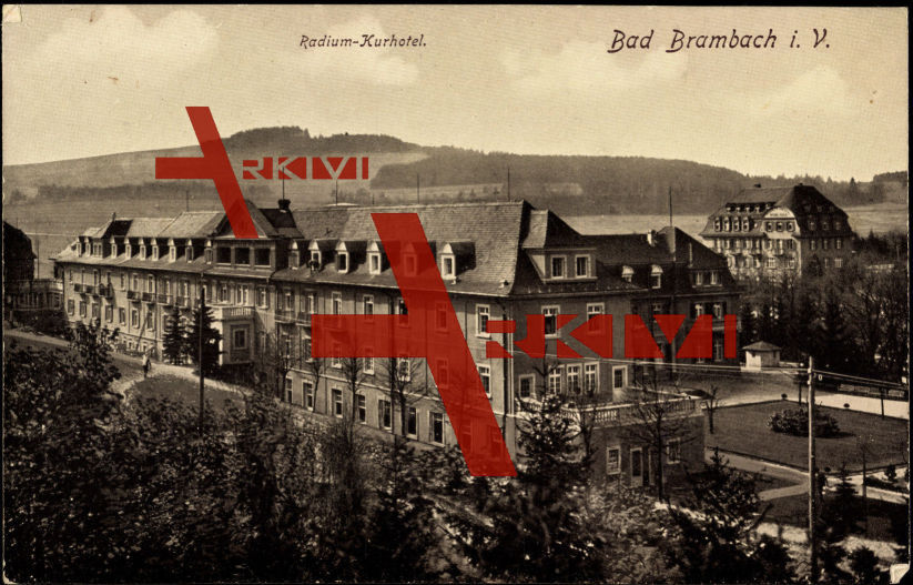 Bad Brambach, Partie am Radium Kurhotel, Umgebung