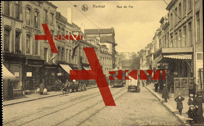 Namur Wallonien, Straßenbahn in der Rue de Per