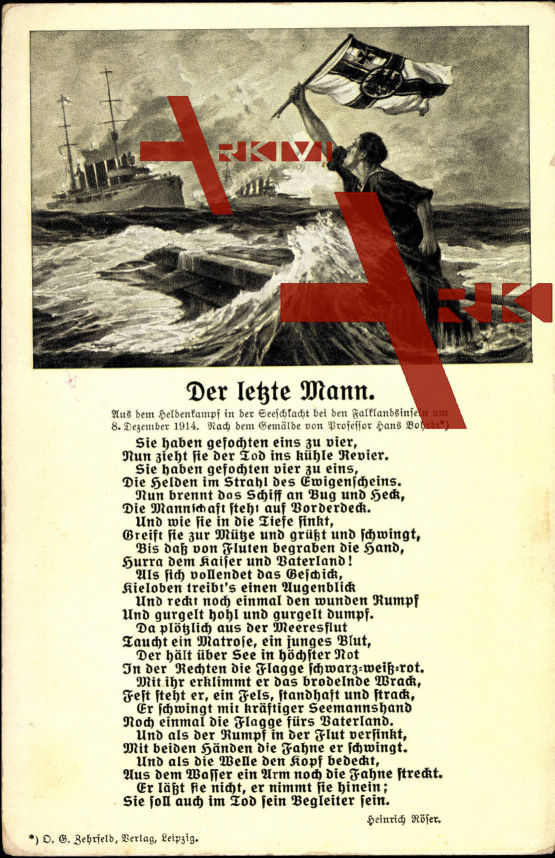 Der letzte Mann, Gedicht, Heinrich Röser, Marine