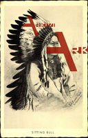 Cronau, R., Sitting Bull in Headfeathers