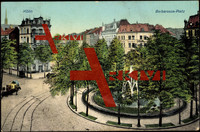 Köln, Springbrunnen am Barbarossa Platz, Wohnviertel