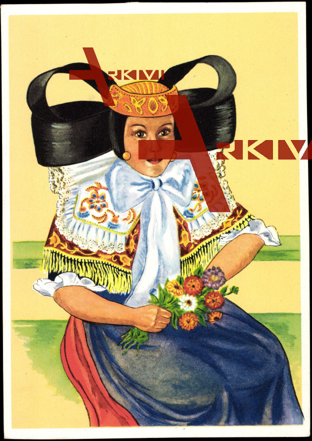 Frau in Bückeburger Tracht, Kopfbedeckung