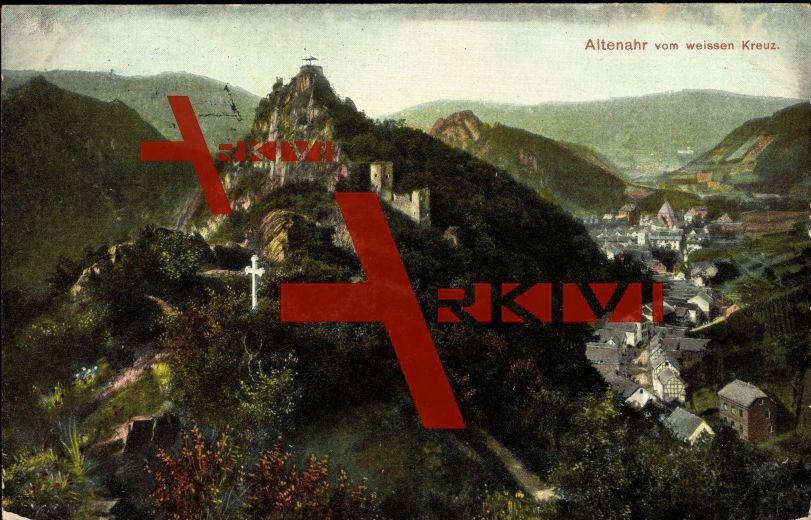 Altenahr, Ortschaft vom weissen Kreuz gesehen