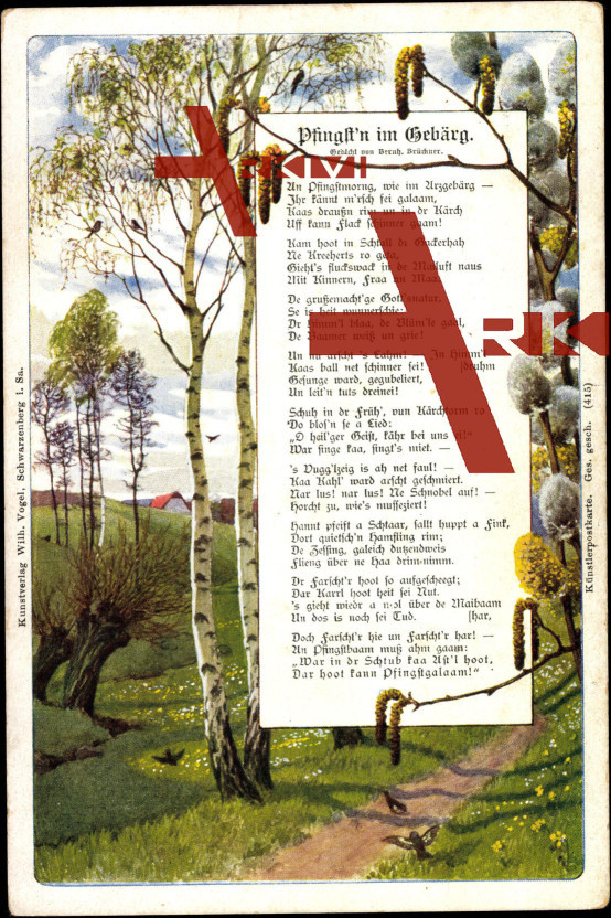Gedicht B. Brückner, Pfingst'n im Gebärg., W.Vogel