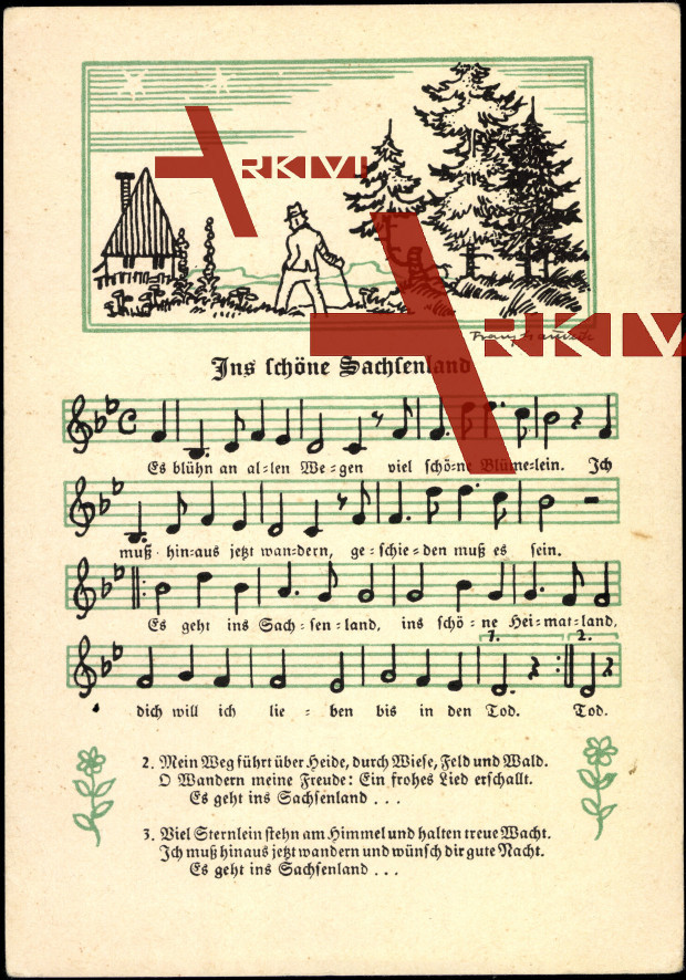Liedkarten Franz Hauveitz, Ins schöne Sachsenland