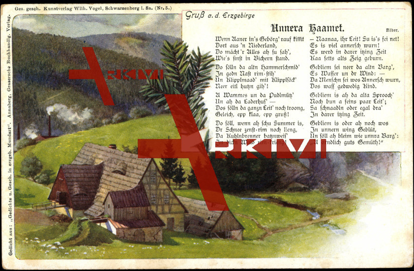 Lied Röder, Unnera Haamet, Bauernhaus, Erzgebirge