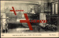 Paris, Crue de la Seine, Gare des Invalides, 1924