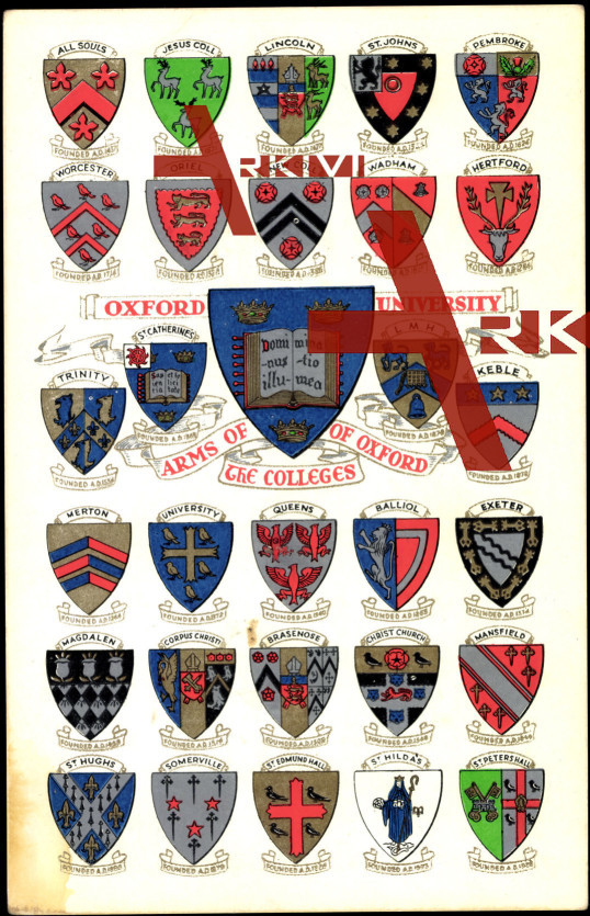 Wappen Studentika Oxford University,Arms of Colleges