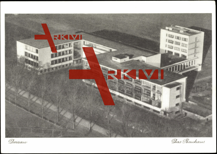 Dessau, Fliegeraufnahme der Bauhaus ademie