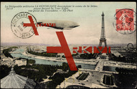 Paris, Zeppelin La République, Eiffelturm, Seine