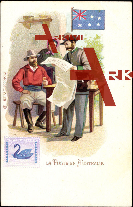 Briefmarken La Poste en Australie, Half Penny, Times