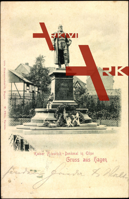 Eilpe Hagen, Blick auf Kaiser Friedrich Denkmal