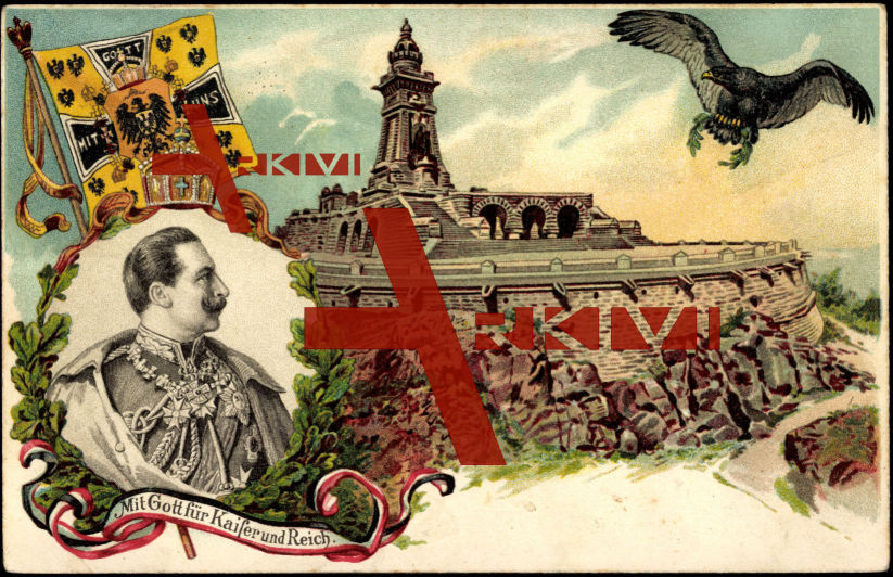 Kaiser Wilhelm II, Kaiserflagge, Adler, Denkmal