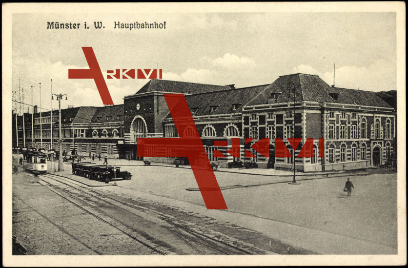 Münster Westfalen, Partie am Bahnhof, Straßenbahn