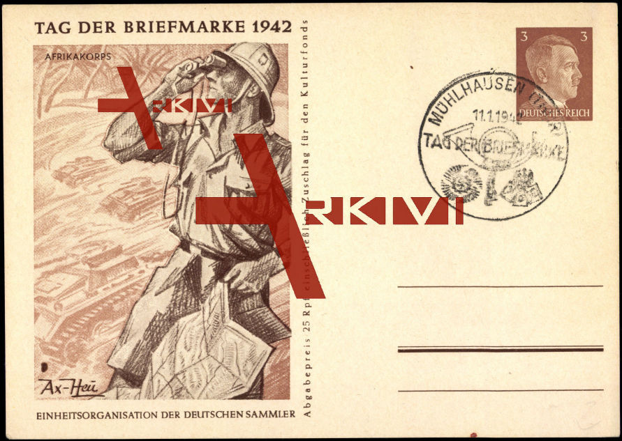 Ganzsachen Afrikakorps, Tag der Briefmarke 1942