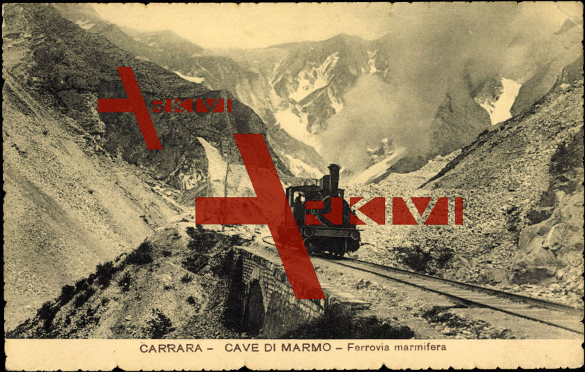 Carrara Italien, Cave di Marmo, Ferrovia, Dampflok
