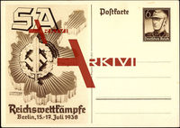 Ganzsachen Reichswettkämpfe, 1938, S.A, 6 Pfennig