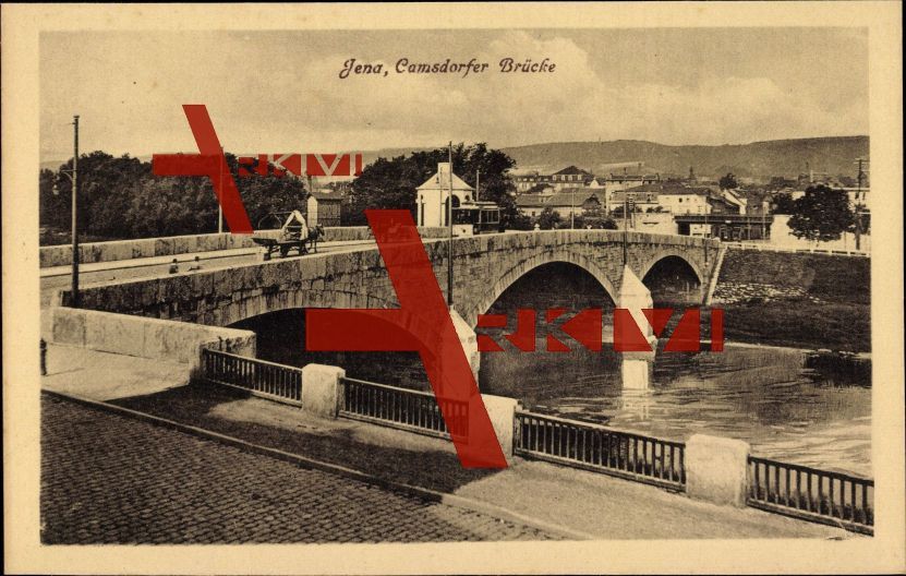 Jena, Blick auf die Camsdorfer Brücke, Flusspartie