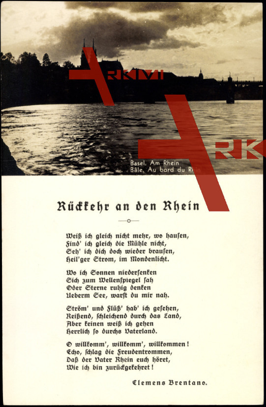 Gedicht Basel,Rückkehr an den Rhein,Clemens Brentano