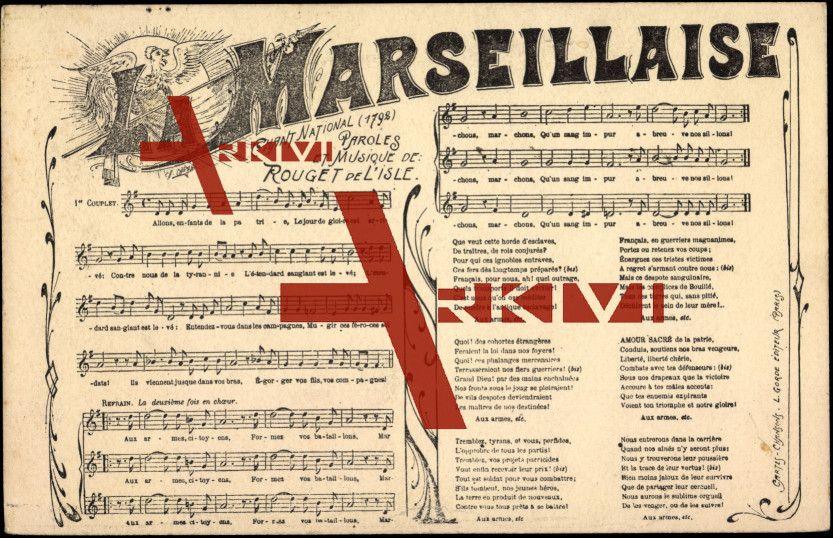 Lied Chant National 1798, La Marseillaise