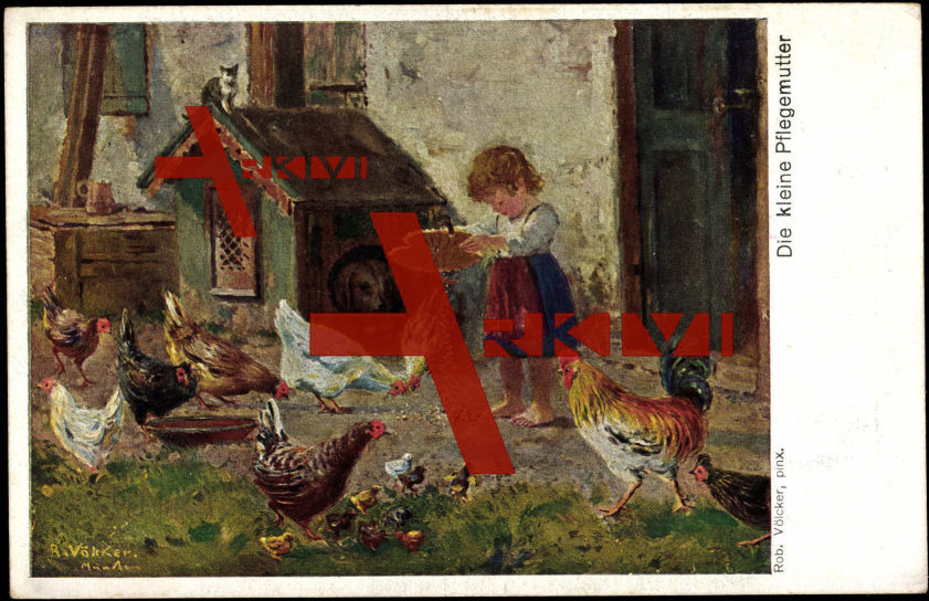 Völcker, R., Die kleine Pflegemutter,Hühner