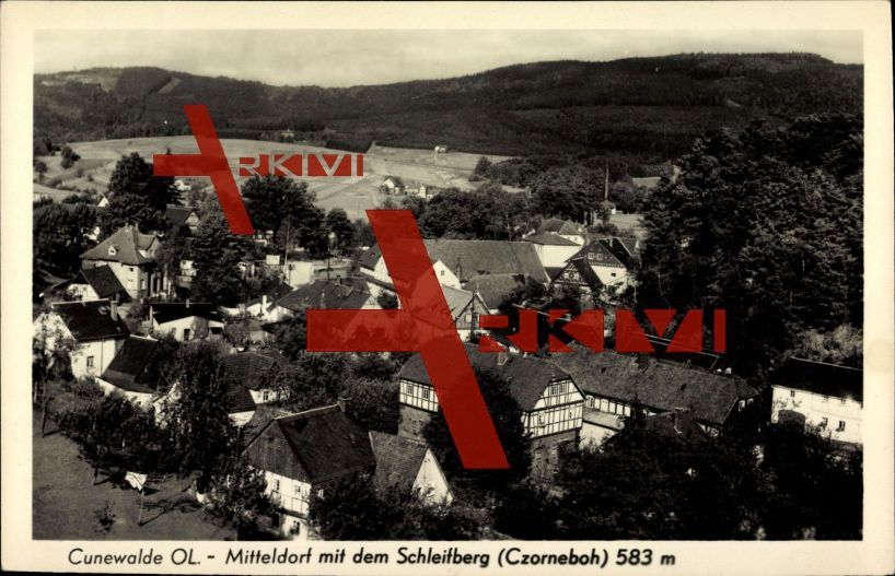 Cunewalde, Mitteldorf mit dem Schleifberg, Czorneboh