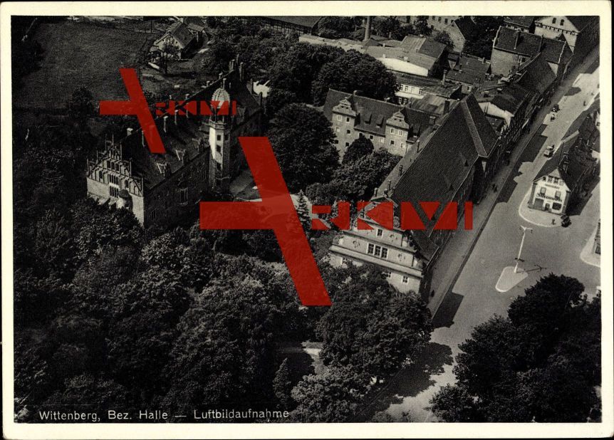 Lutherstadt Wittenberg, Luftbildaufnahme vom Ort