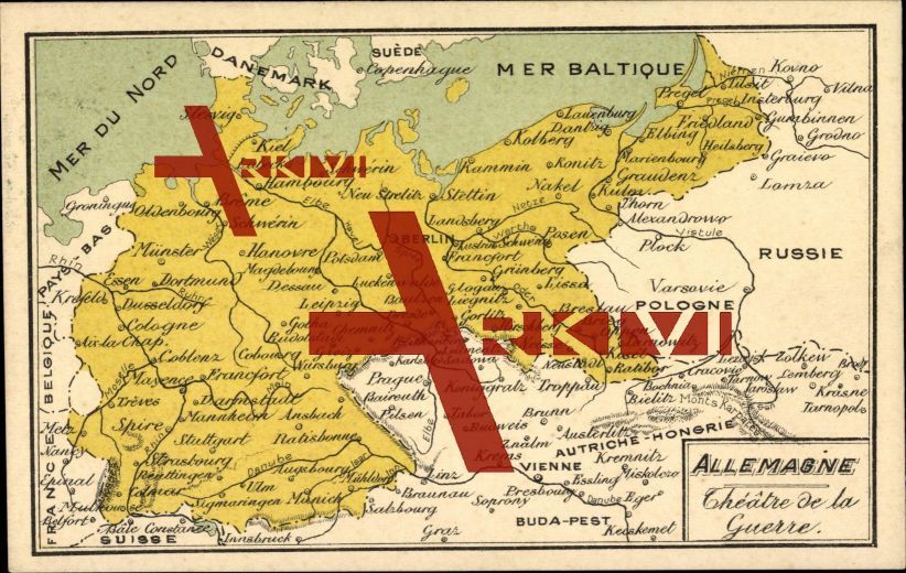 Landkarte Deutschland, Ehemalige Ostgebiete, Krieg