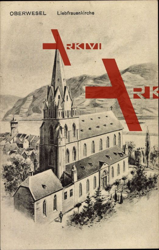 Oberwesel, Blick zur Liebfrauenkirche, Dampfer