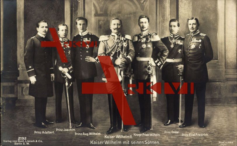 Kaiser Wilhelm II mit seinen Söhnen, Liersch 2192