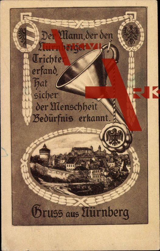 Nürnberg, Nürnberger Trichter, Siegel, Panorama