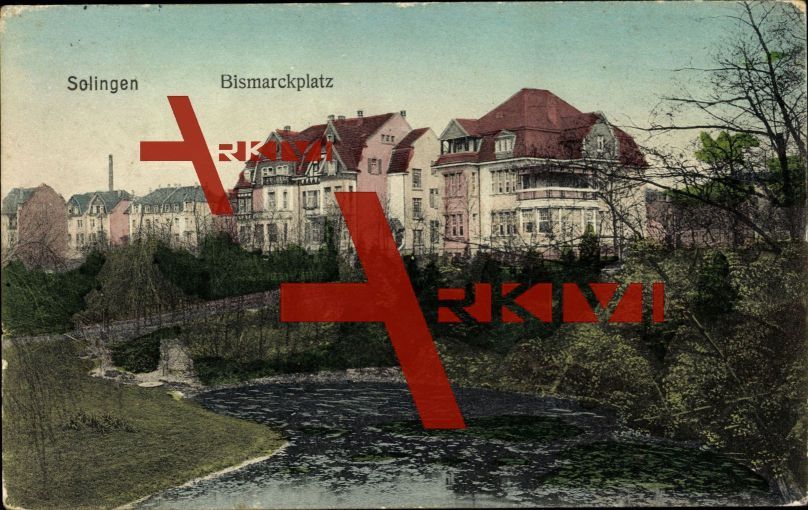 Solingen, Ortschaft mit Bismarckplatz und Park