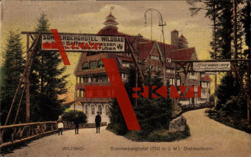 Bad Wildbad, Sommerberghotel, Weg zur Drahtseilbahn