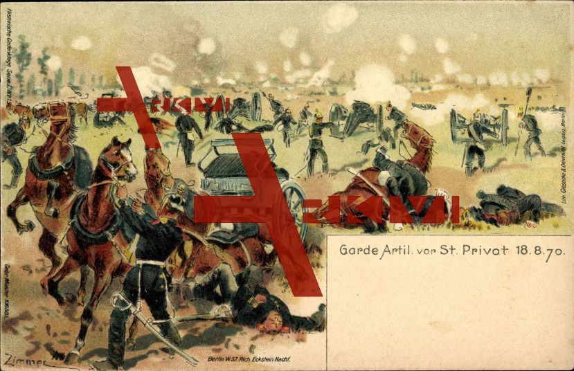 Garde Artil vor St Privat 18 Aug 1870, Schlacht