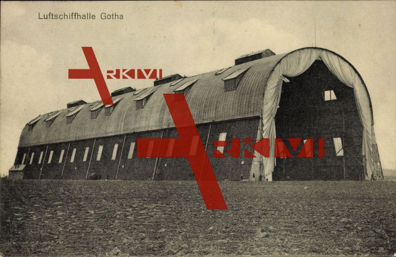Gotha, Luftschiffhalle, Außenansicht, Zeppelinhangar