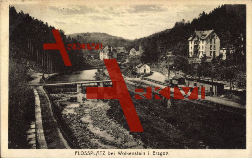 Wolkenstein Erzgebirge, Flossplatz, Brücke, Umgebung