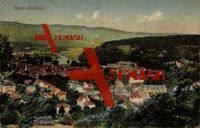 Hann. Münden, Totalansicht der Stadt, Fluss, Hügel; gelaufen 1920, Briefmarke entfernt, sonst guter Zustand; PLZ 34346