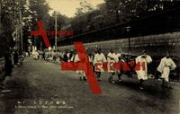 Japan, Drum, Three white attired men, Umzug