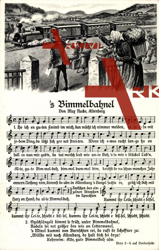 Liedkarten Max Nacke, Altenberg, s' Bimmelbahnel
