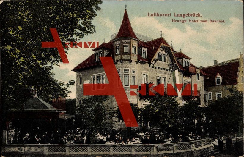 Langebrück, Ansicht Hennigs Hotel Zum Bahnhof