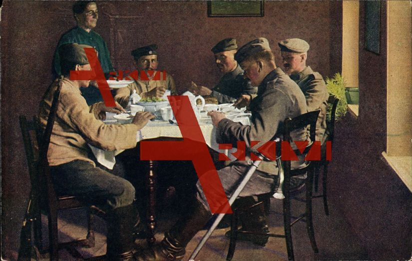 Europäischer Krieg 1914 1916, Kaffeeschmaus,Soldaten